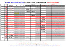 Convocations - Basket Club Montbrison