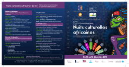 Nuits culturelles africaines - Bibliothèque Nationale du Royaume du