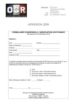 Mod&egrave;le de bulletin d`adh&eacute;sion d`une association