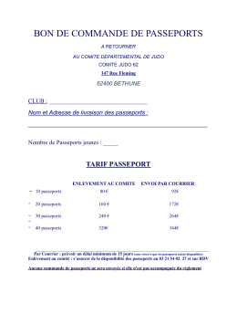TARIF-PASSEPORT jeunes PDF - Comit&eacute; du Pas de Calais de Judo
