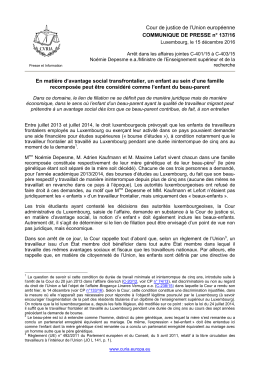 Arr&ecirc;t de la Cour de justice dans les affaires jointes C - curia