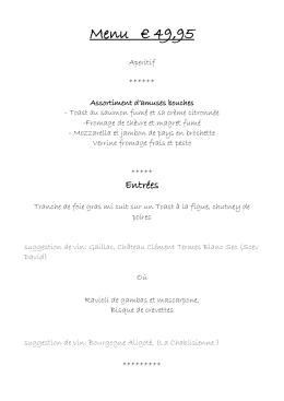 Menu € 49,95 - Le terminus