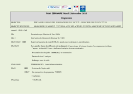 FAMI SEMINAIRE Mardi 13 d&eacute;cembre 2016 Programme