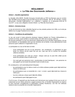 REGLEMENT JAILLANCE - FETE DES GOURMANDS 2017