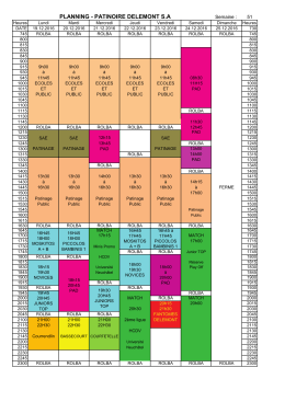 Planning de la semaine 51