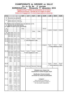 Horaire - Comité de Gironde d`Athlétisme