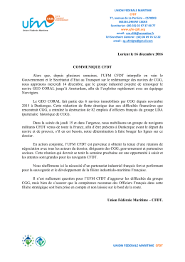 Communiqu&eacute; de l`UFM CFDT