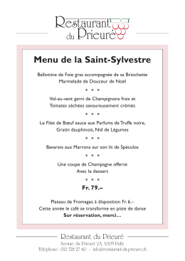 Menu de la Saint-Sylvestre