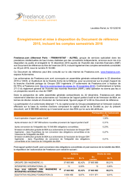 Enregistrement et mise à disposition du Document de référence