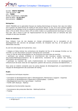 Ingénieur Concepteur / Développeur C