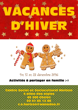 programme-vacances-noël-2016 - Centre Social et Socioculturel