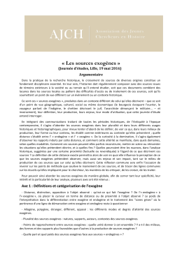 Les sources exog&egrave;nes