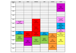 Horaires LUNDI MARDI MERCREDI JEUDI VENDREDI