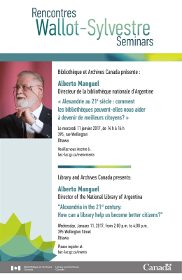 Rencontres Seminars - Biblioth&egrave;que et Archives Canada