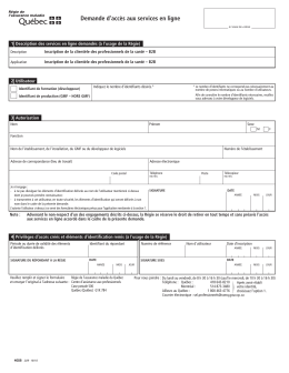 Formulaire 4058 - Demande d`acc&egrave;s aux services en ligne