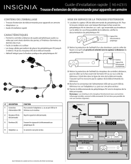 Guide d`installation rapide | NS-HZ315 Trousse d`extension de