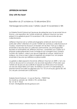 Dossier Presse Jefferson HAYMAN