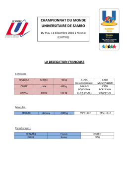 CHAMPIONNAT DU MONDE UNIVERSITAIRE DE SAMBO
