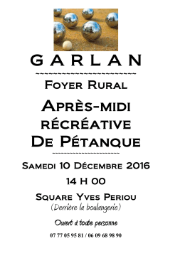 Invitation apr&egrave;s-midi p&eacute;tanque