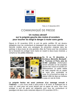 COMMUNIQU&Eacute; DE PRESSE - Moto-Net