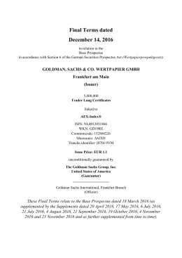 Final Terms dated December 14, 2016