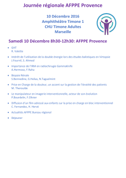 Journée régionale AFPPE Provence 10 Décembre 2016