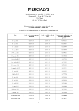 Page 1 Société anonyme au capital de 92 049 169 euros Siège