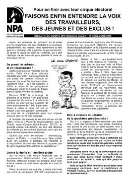faisons enfin entendre la voix des travailleurs, des jeunes et des