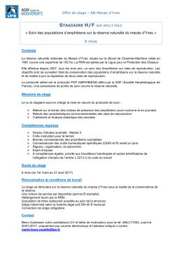 &laquo; Suivi des populations d`amphibiens sur la r&eacute;serve naturelle du