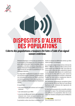 dispositifs d`alerte des populations