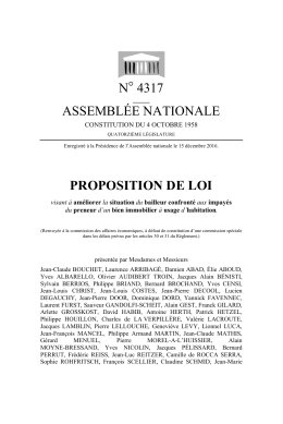 N° 4317 ASSEMBLÉE NATIONALE PROPOSITION DE LOI