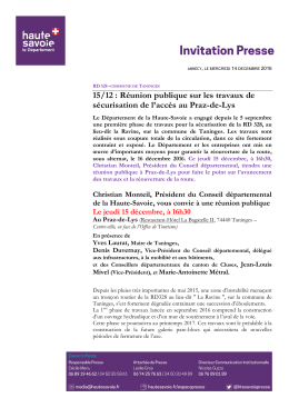 15/12 : Réunion publique sur les travaux de sécurisation de l`accès