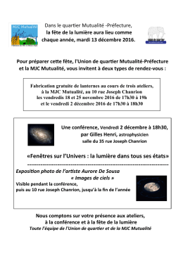 2 rendez-vous - Union de Quartier Mutualit&eacute;