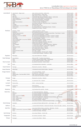 Liste des agences et guichets TMB - Trust Merchant Bank