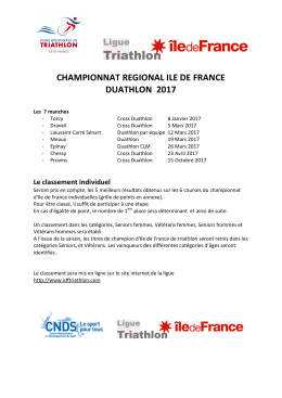 Challenge Ile de France de Duathlon