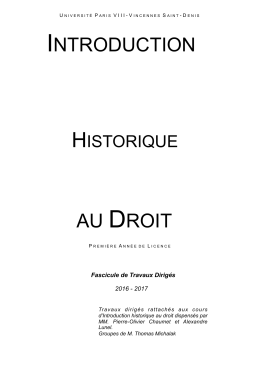 Introduction historique au droit