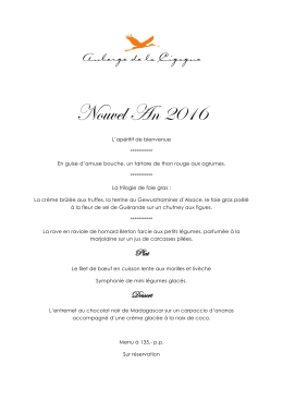 Nouvel An 2016 - Auberge de la Cigogne