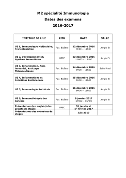 Planning des examens 2016-2017