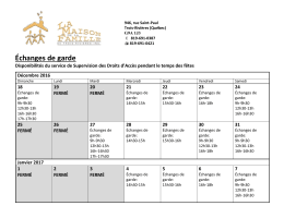Échanges de garde - Maison de la Famille
