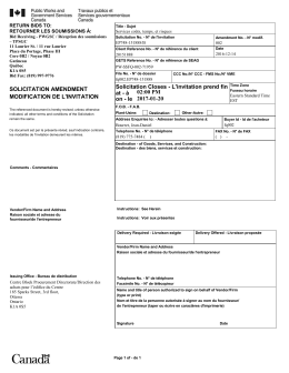 SOLICITATION AMENDMENT MODIFICATION