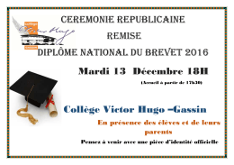 ANNONCE CEREMONIE DE REMISE DNB 2016