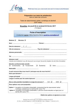 Fiche d`inscription
