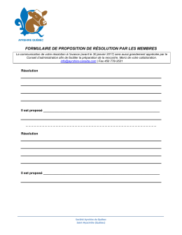 formulaire de proposition de résolution par les