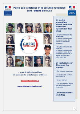 Plaquette Garde nationale - LOZERE, DMD48, le lien Arm&eacute;e