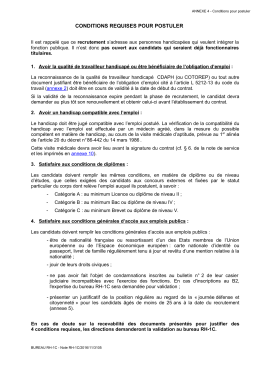 Conditions requises pour postuler