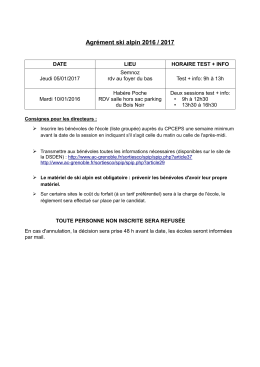 Agrément ski alpin 2016 / 2017 - Site de l`académie de Grenoble
