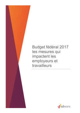 Budget fédéral 2017 les mesures qui impactent les