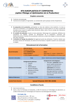 option Pilotage et Optimisation de la Production