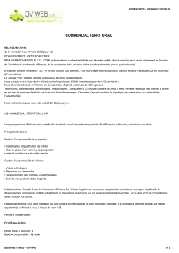 Offre COMMERCIAL TERRITORIAL