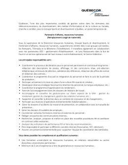 Partenaire d`affaires, ressources humaines